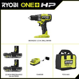 RYOBI 18-Volt ONE+ HP Brushless 1/2 in. Drill/Driver Kit with (2) 2.0 Ah Batteries, Charger, and Bag