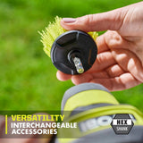 RYOBI USB Lithium Compact Scrubber Kit with 2.0 Ah Battery, and USB Charging Cord w/ Medium and Abrasive Bristle Brush