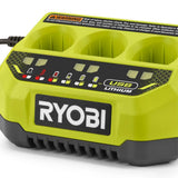 RYOBI USB Lithium 3-Port Charger with USB Lithium 3.0 Ah Lithium-Ion Rechargeable Battery