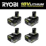 RYOBI ONE+ 18V HIGH PERFORMANCE Lithium-Ion (2) 4.0 Ah and (2) 6.0 Ah Batteries