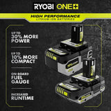 RYOBI ONE+ 18V HIGH PERFORMANCE Lithium-Ion 4.0 Ah Battery (2-Pack) with ONE+ 18V Lithium-Ion 4.0 Ah Battery (2-Pack)