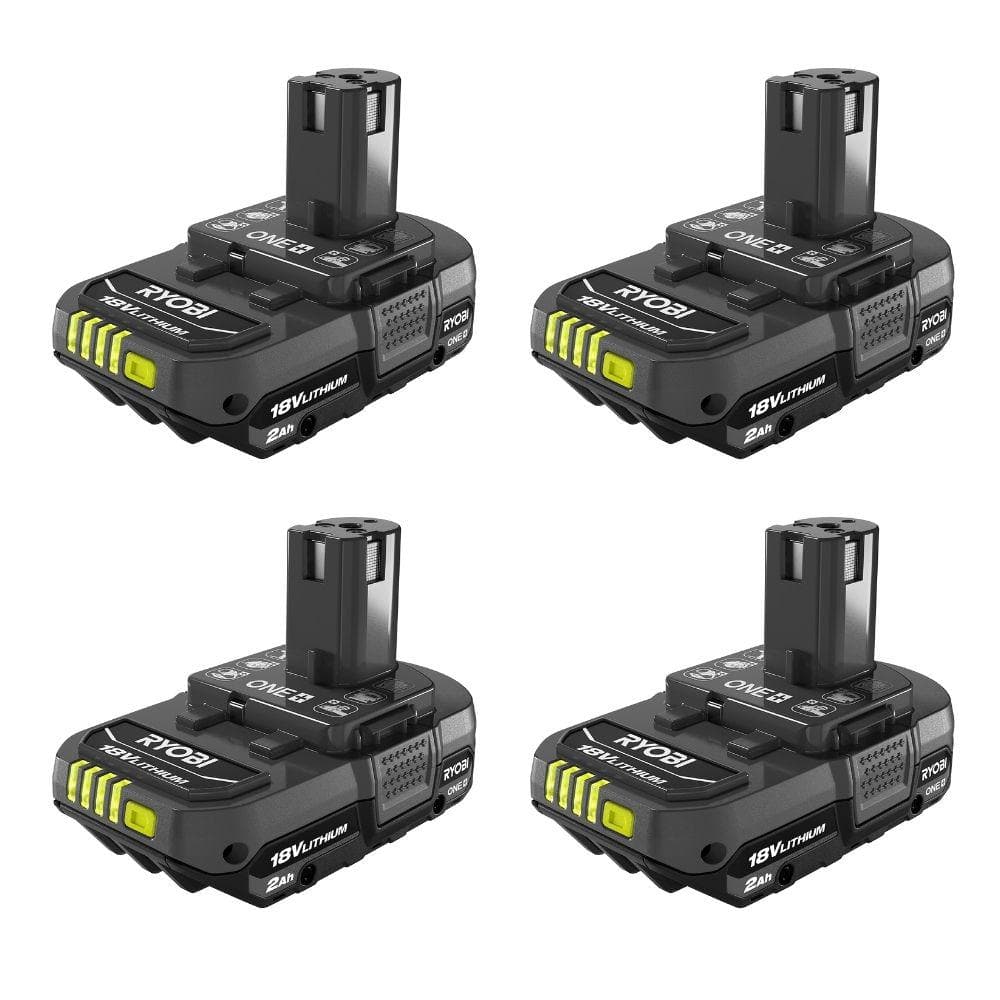 RYOBI ONE+ 18V Lithium-Ion 2.0 Ah Compact Battery (4-Pack)