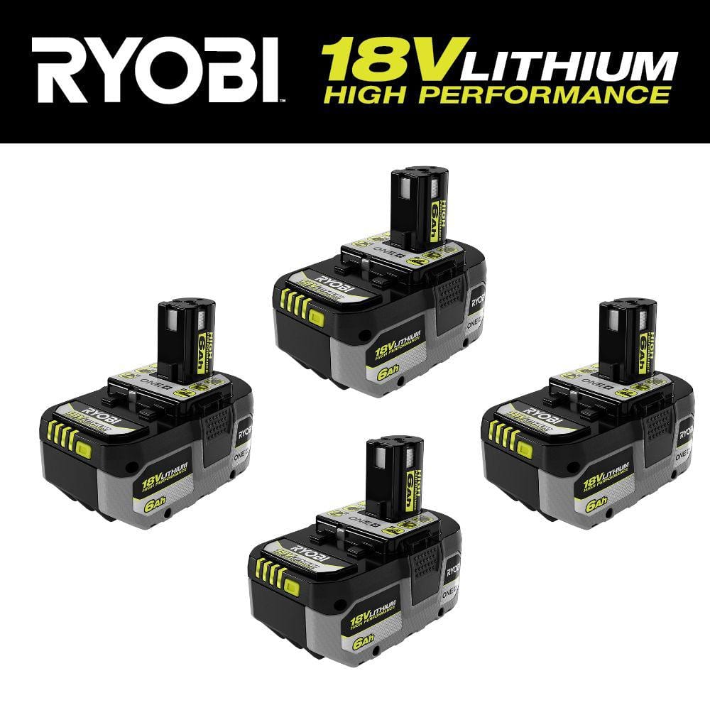 RYOBI ONE+ 18V 6.0 Ah HIGH PERFORMANCE Battery (4-Pack)