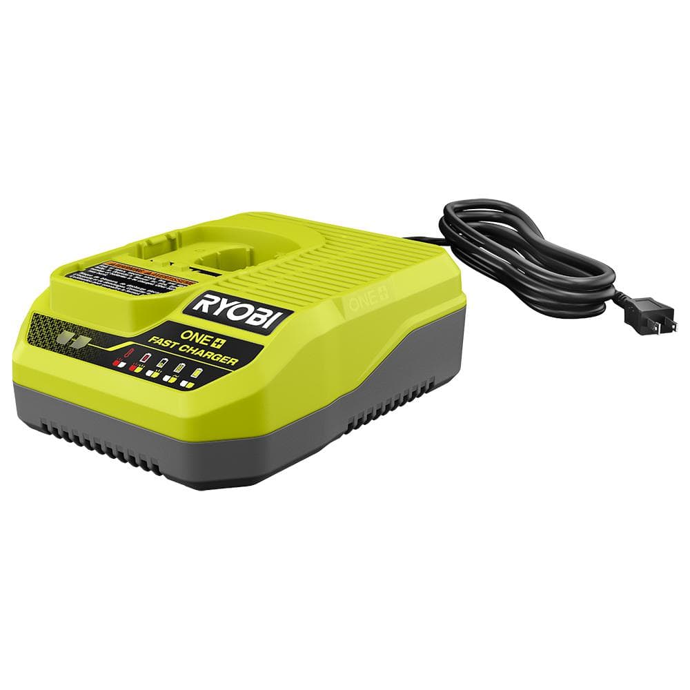 RYOBI ONE+ 18V Fast Charger with 6.0 Ah HIGH PERFORMANCE Battery (2-Pack)