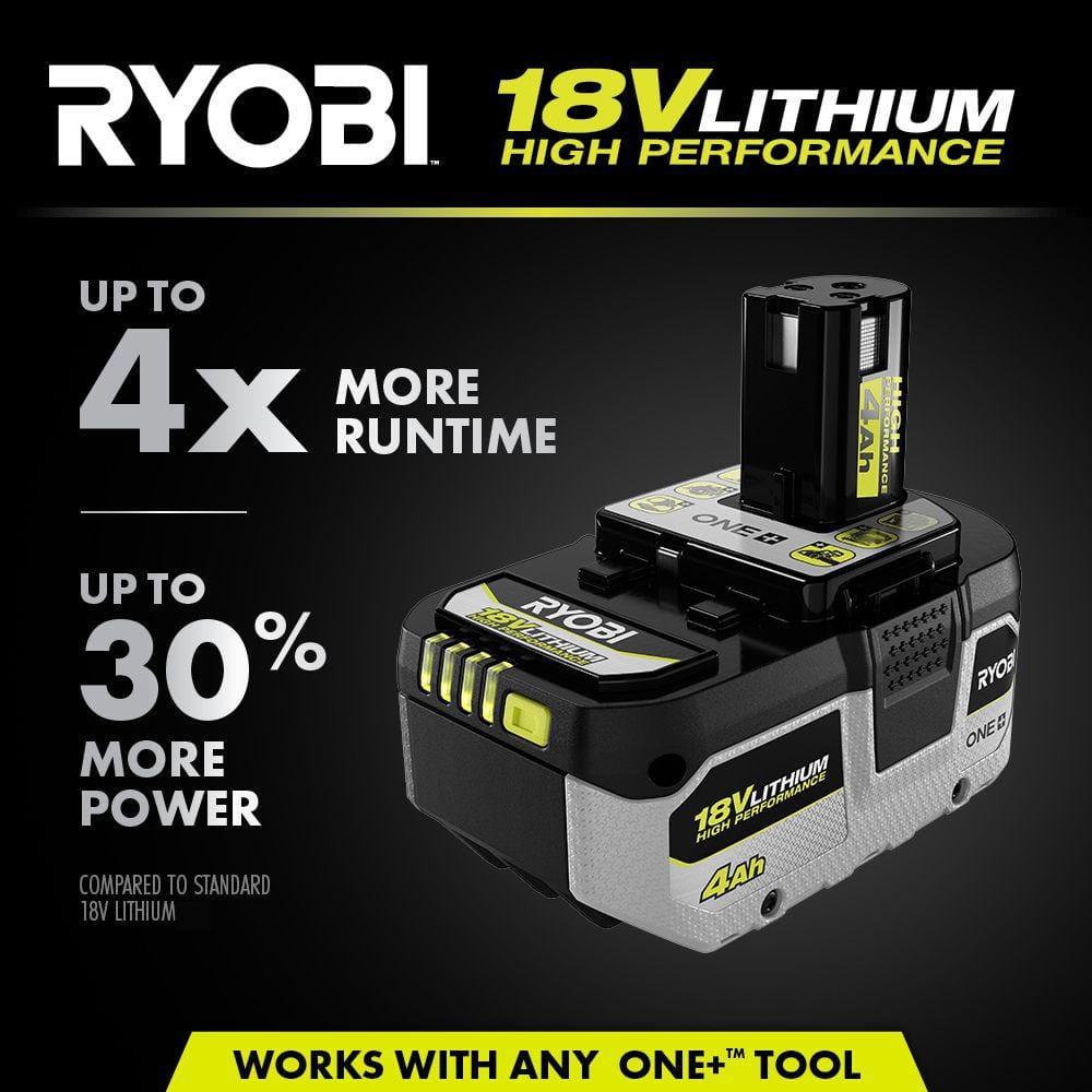 RYOBI ONE+ 18V Lithium-Ion HIGH PERFORMANCE Starter Kit with 2.0 Ah Battery, (2) 4.0 Ah Batteries, and Charger