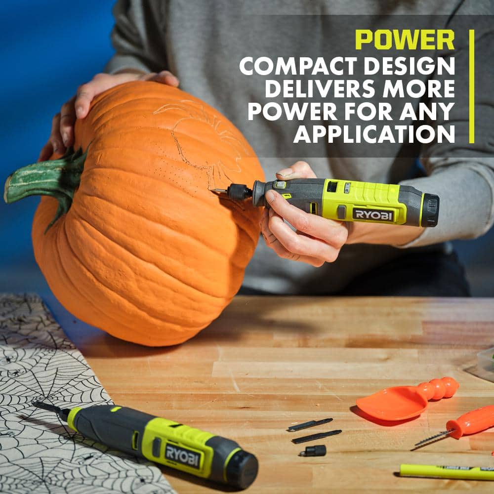 RYOBI USB LITHIUM 2-Tool Combo Kit with Pumpkin Carving Tools
