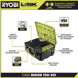 RYOBI ONE+ 18V Cordless 2-Tool Combo Kit w/ Drill/Driver, Impact Driver, (2) 1.5 Ah Batteries, Charger & LINK Medium Tool Box