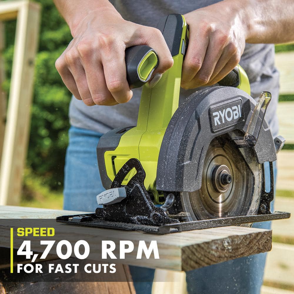 RYOBI ONE+ 18-Volt Lithium-Ion Cordless 2-Tool Combo Kit with 1/2 in. Drill/Driver, 5-1/2 in. Circular Saw, (2) 1.5 Ah Batteries, Charger and Bag