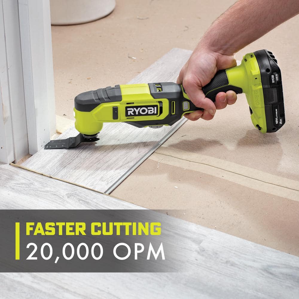 RYOBI ONE+ 18V Cordless 6-Tool Combo Kit with 1.5 Ah and 4.0 Ah Batteries, Charger, and Miter Saw