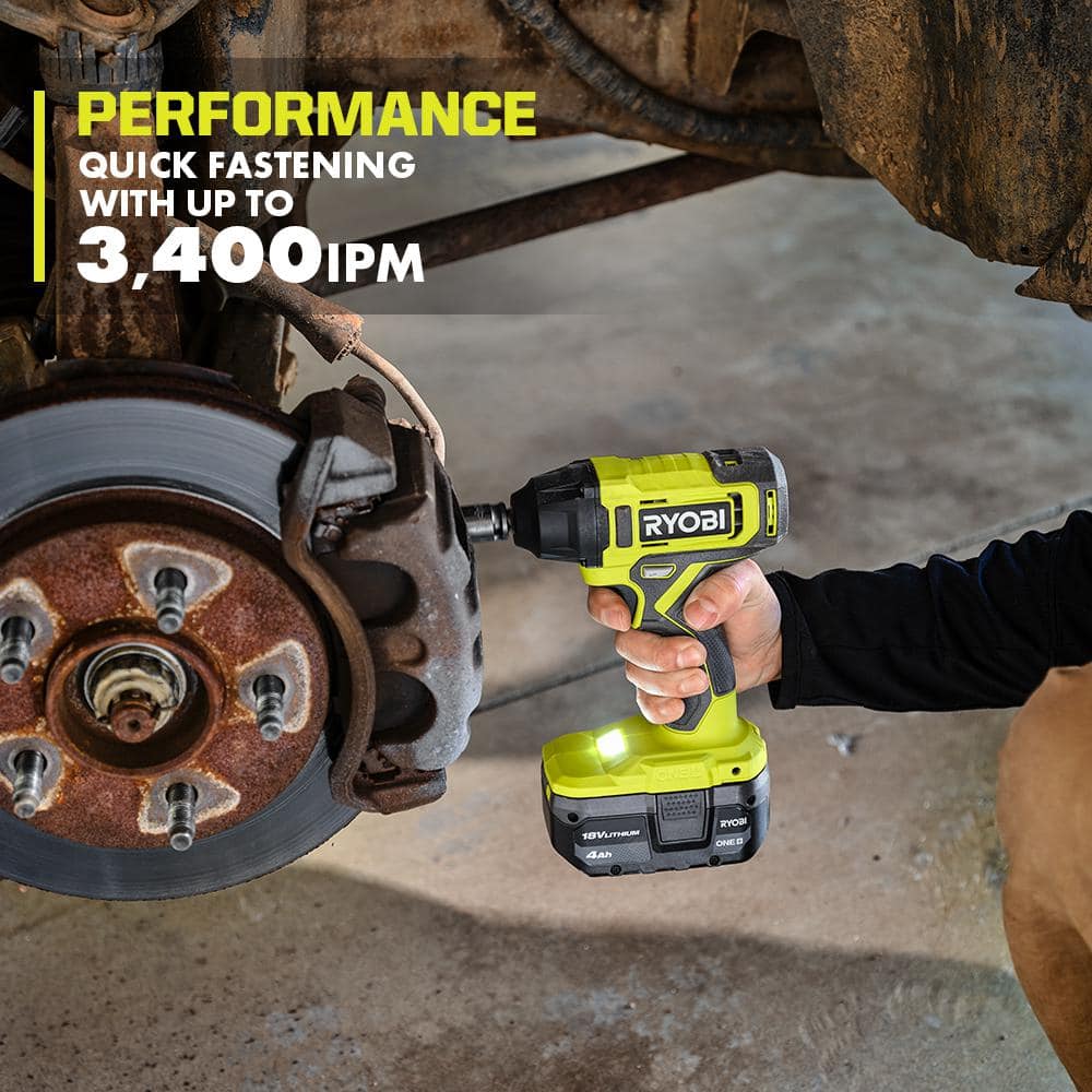 RYOBI ONE+ 18V Cordless 2-Tool Combo Kit with 1/2 in. Impact Wrench, 3/8 in. Impact Wrench, 4.0 Ah Battery, and Charger