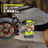 RYOBI ONE+ 18V Cordless 2-Tool Combo Kit with 1/2 in. Impact Wrench, 3/8 in. Impact Wrench, 4.0 Ah Battery, and Charger