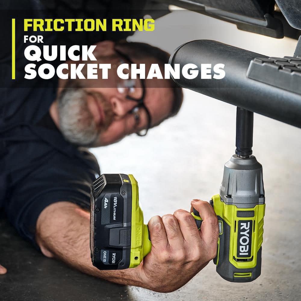 RYOBI ONE+ 18V Cordless 2-Tool Combo Kit with 1/2 in. Impact Wrench, 3/8 in. Impact Wrench, 4.0 Ah Battery, and Charger