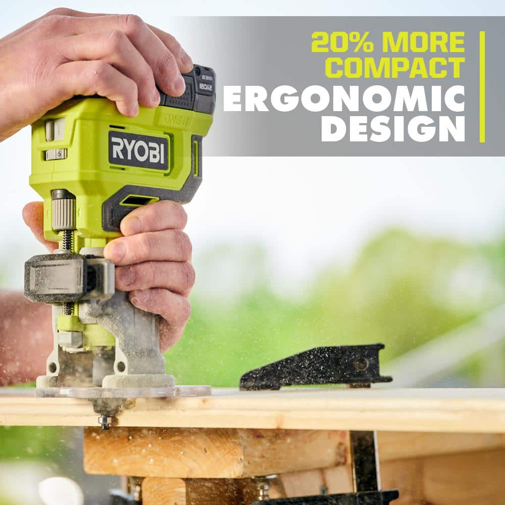 RYOBI ONE+ 18V Cordless 2-Tool Combo Kit with Compact Fixed Base Router and 5 in. Random Orbit Sander (Tools Only)