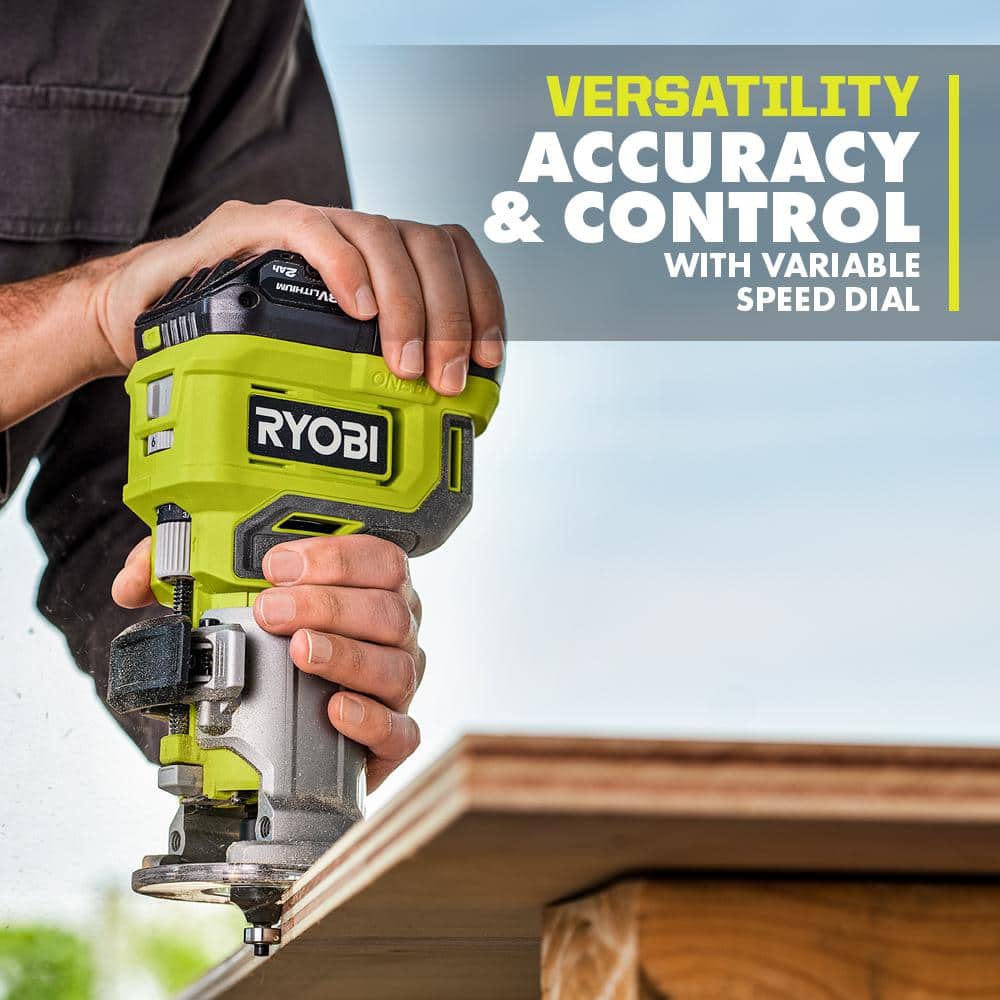 RYOBI ONE+ 18V Cordless 2-Tool Combo Kit with Compact Fixed Base Router and 5 in. Random Orbit Sander (Tools Only)