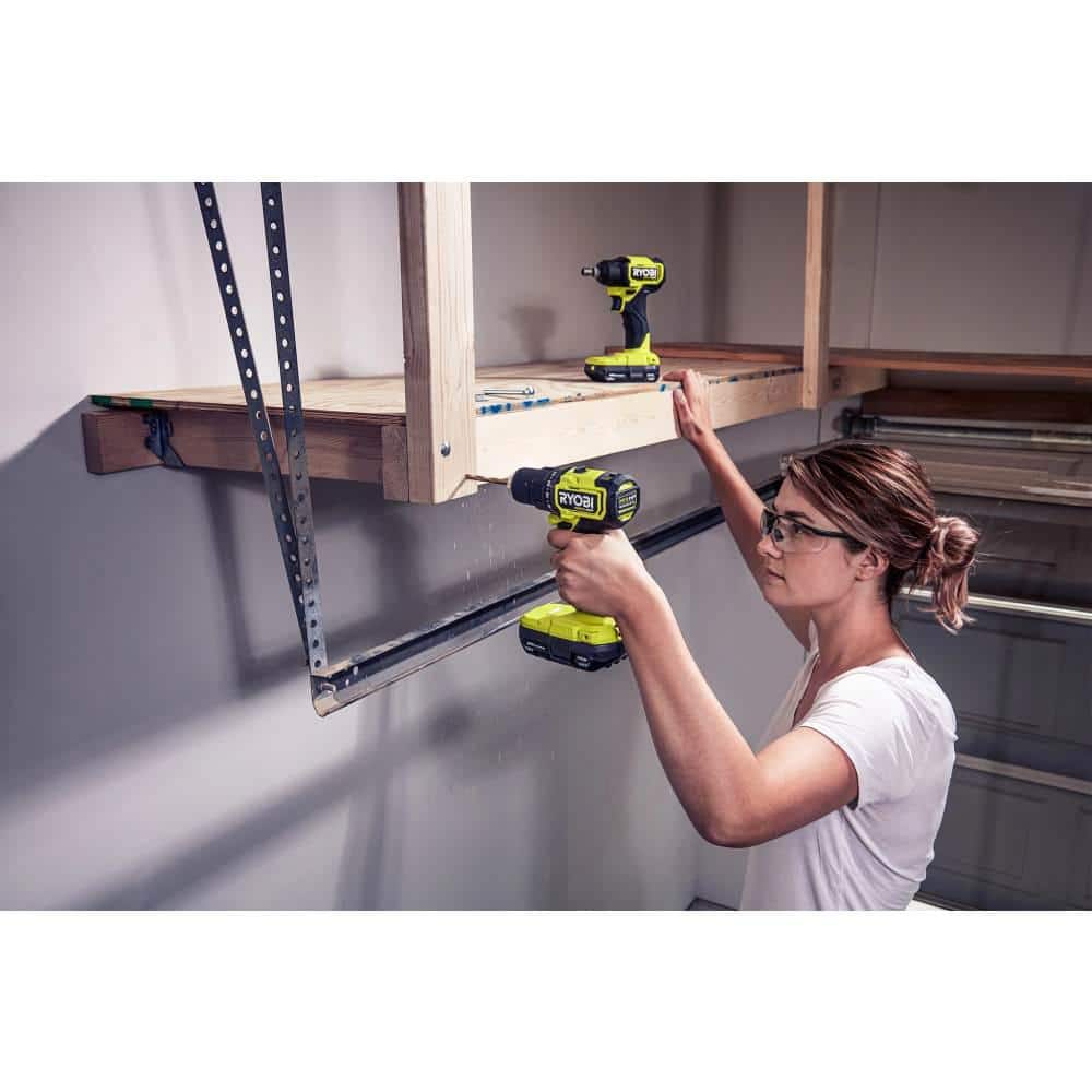 RYOBI ONE+ HP 18V Brushless Cordless Compact Drill & Impact Driver Kit w/(2) 1.5Ah Batteries, Charger, Bag, & 25-Piece Bit Set