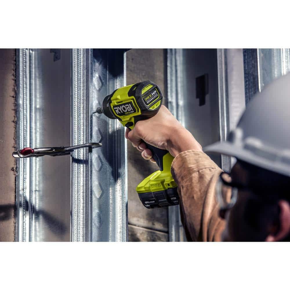 RYOBI ONE+ HP 18V Brushless Cordless Compact Drill & Impact Driver Kit w/(2) 1.5Ah Batteries, Charger, Bag, & 25-Piece Bit Set