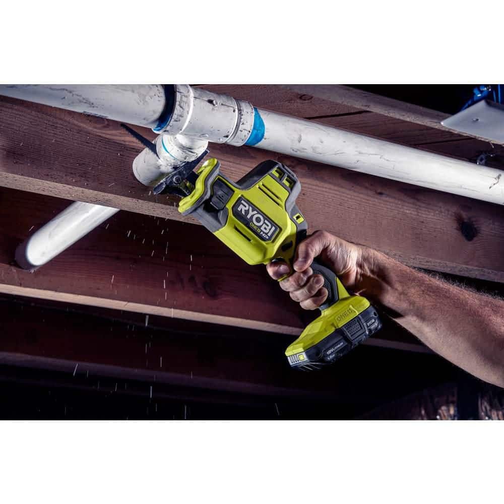 RYOBI ONE+ HP 18V Brushless Cordless Compact 2-Tool Combo Kit with Drill/Driver, One-Handed Recip Saw, 2 Ah Battery, & Charger