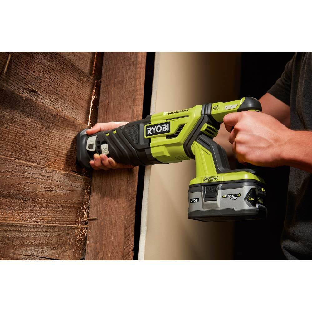 18-Volt ONE+ Cordless Brushless Reciprocating Saw (Tool Only) with Wood Cutting Blade