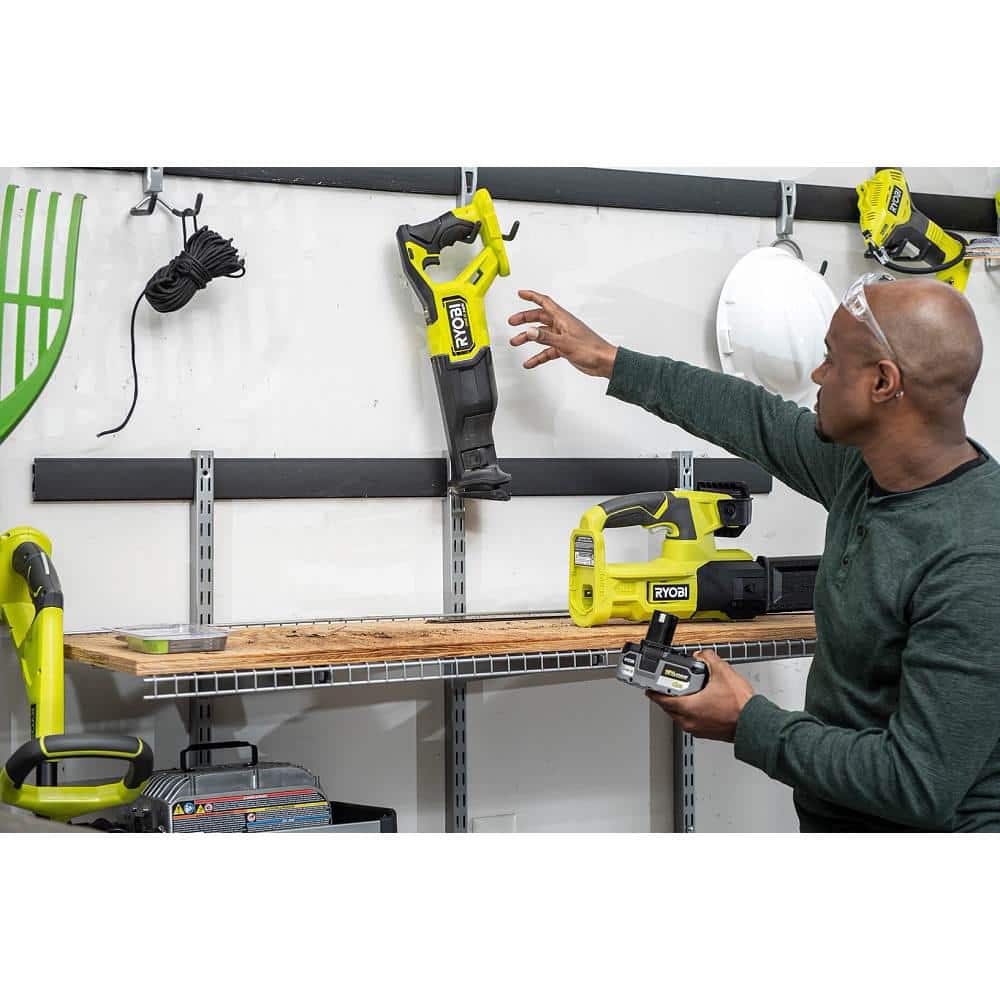 RYOBI ONE+ HP 18V Brushless Cordless Reciprocating Saw (Tool Only) with Reciprocating Saw Blade Set (15-Piece)