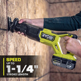 RYOBI ONE+ HP 18V Brushless Cordless Reciprocating Saw (Tool Only) with Reciprocating Saw Blade Set (15-Piece)