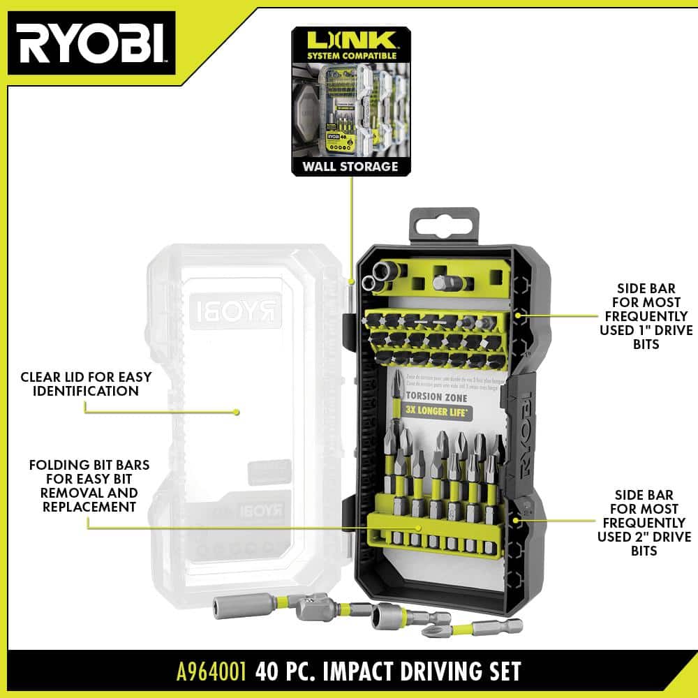 RYOBI Impact Rated Driving Set (40-Piece)