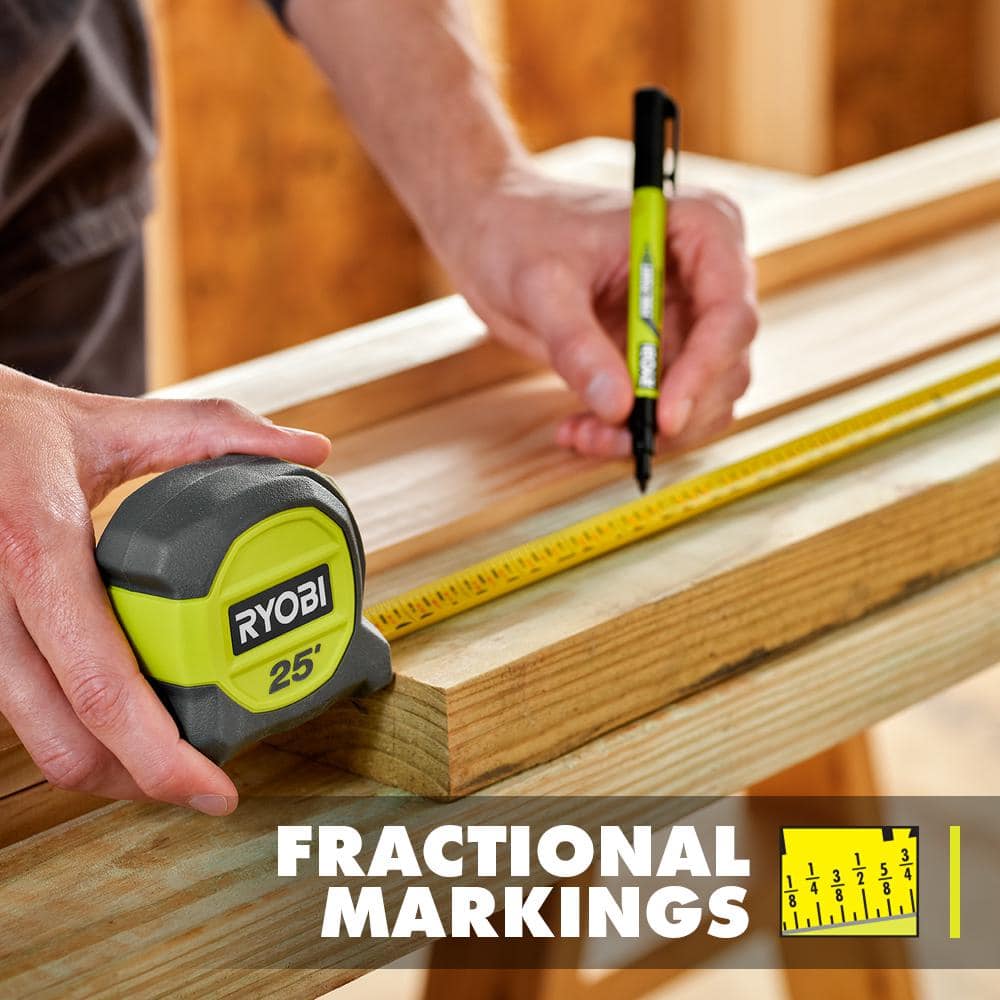 RYOBI 25 Ft. Compact Tape Measure 2-Pack