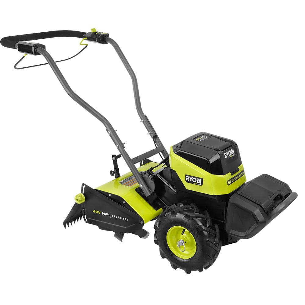RYOBI 40V HP Brushless 18 in. Battery Powered Rear Tine Tiller (Tool Only)