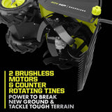 RYOBI 40V HP Brushless 18 in. Battery Powered Rear Tine Tiller with (4) 6.0 Ah Batteries and Charger