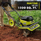 RYOBI 40V HP Brushless 16 in. Front Tine Tiller with Adjustable Tilling Width with 6.0 Ah Battery and Quick Charger