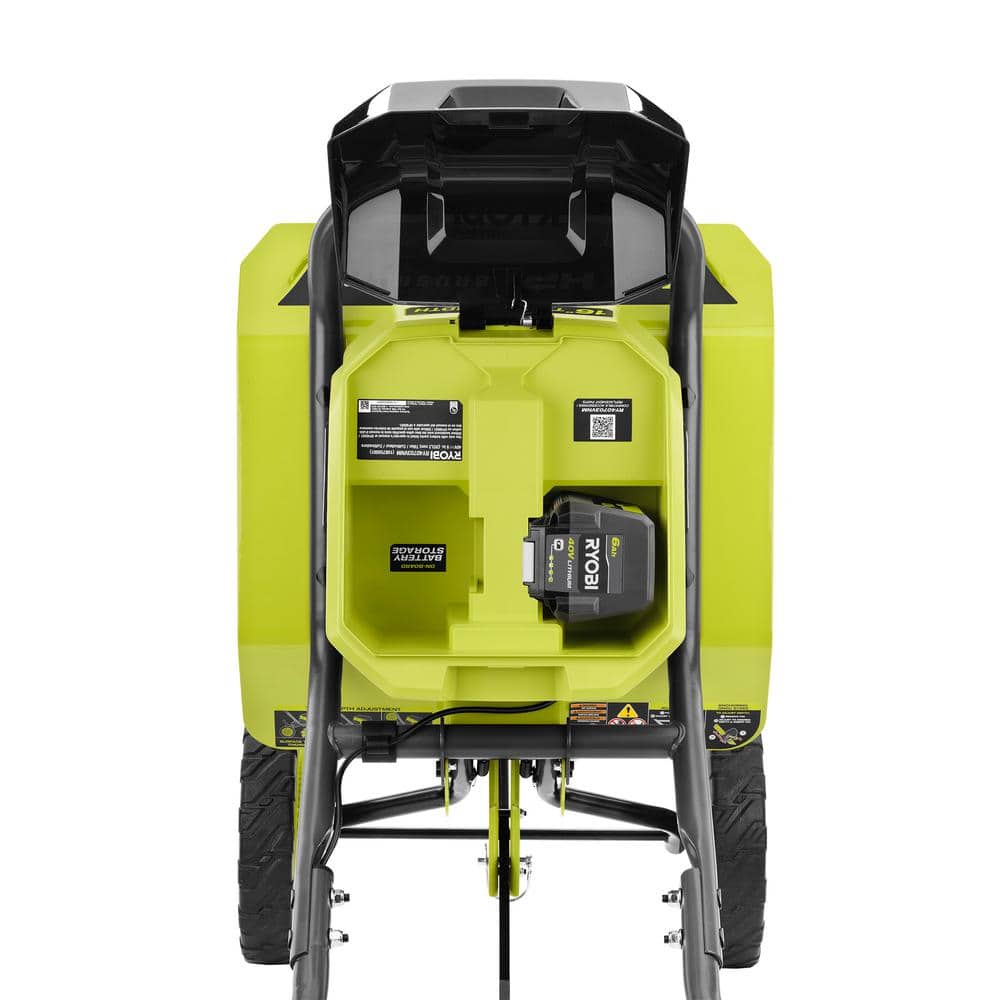 RYOBI 40V HP Brushless 16 in. Front Tine Tiller with Adjustable Tilling Width with 6.0 Ah Battery and Quick Charger