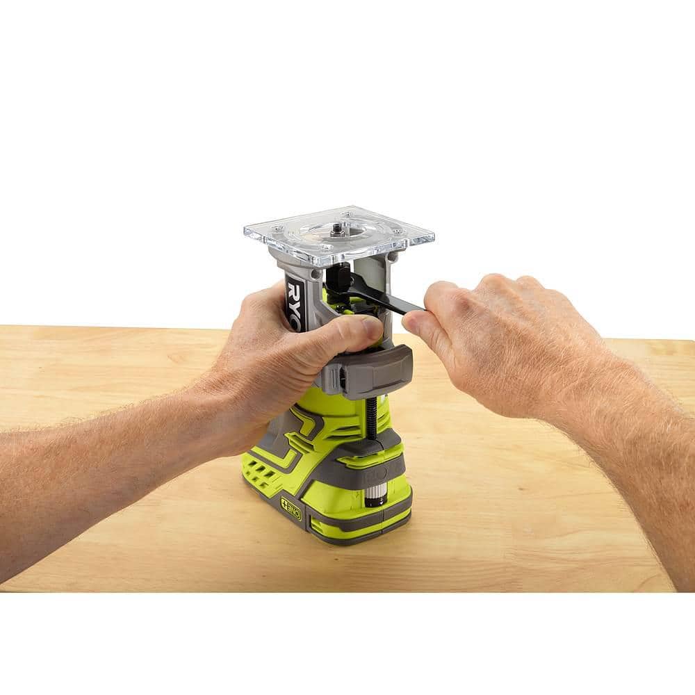 Ryobi P601 ONE+ 18V Lithium-Ion Cordless Fixed Base Trim Router, Tool-Free Depth Adjustment (Tool Only)