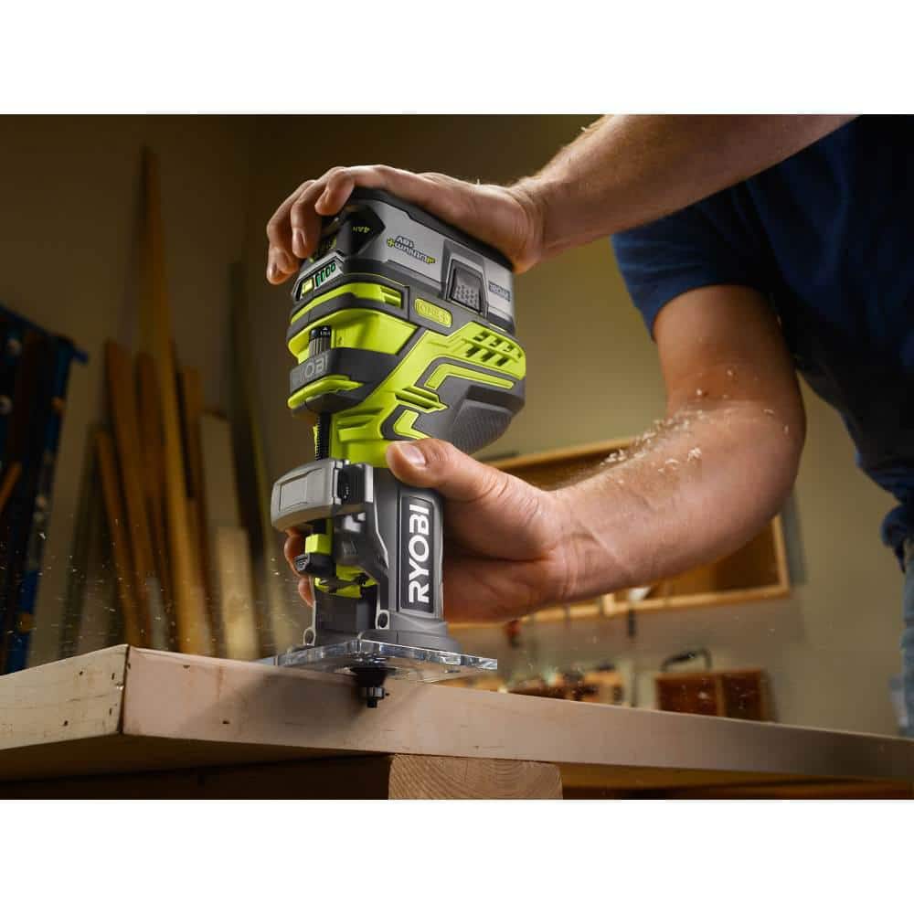 Ryobi P601 ONE+ 18V Lithium-Ion Cordless Fixed Base Trim Router, Tool-Free Depth Adjustment (Tool Only)