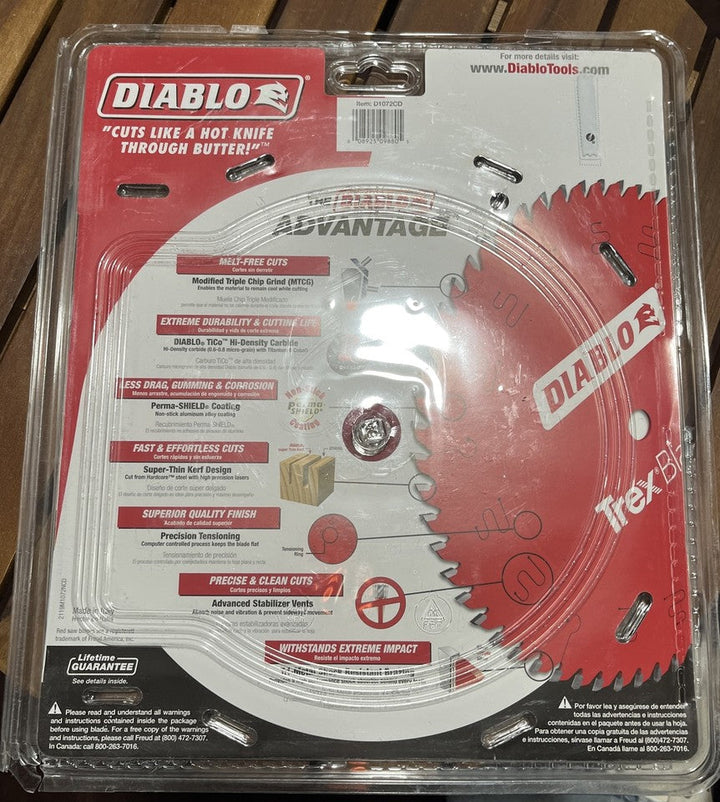 Diablo TrexBlade Composite Saw Blade 10" 72 Teeth