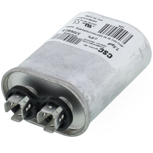 York S1-02420045700 capacitor - detail view (Voltage: 370V; MFD: 7.5)