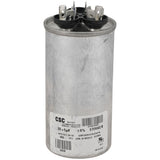 York S1-02423998700 capacitor - front view (Voltage: 370V; MFD: 35/5)