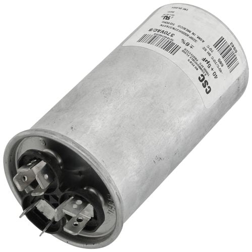 York S1-02425893700 capacitor - detail view (Voltage: 370V; MFD: 40/5)