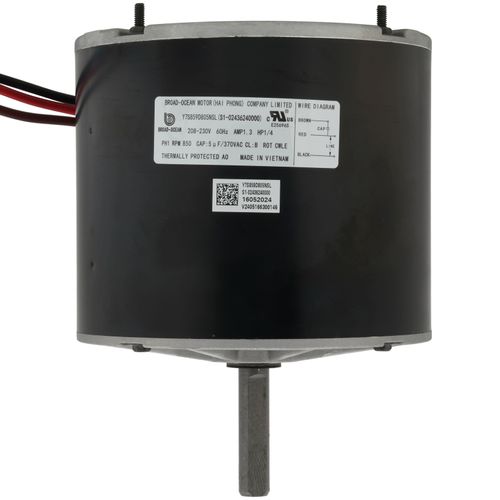 York S1-02436240000 motor - detail view (Voltage: 208/230V; Horse Power: 1/4)