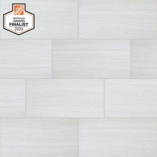 Daltile QuicTile 12 in. x 24 in. Tower White Matte Porcelain Locking Floor Tile (9.6 sq. ft. / case)