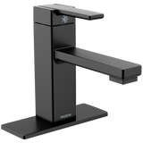 Moen 90 Degree Brushed Nickel 1‑Handle Single‑Hole WaterSense Bathroom Sink Faucet with Drain
