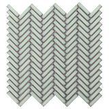 Kai Mint Green 1x2" Herringbone Glossy Porcelain Mosaic Tile