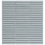 Kai Sky Blue 1x4" Tri-Stacked Glossy Porcelain Mosaic Tile