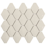 Brookline Diamond Mushroom Gray 3x4 Glossy Ceramic Mosaic Tile