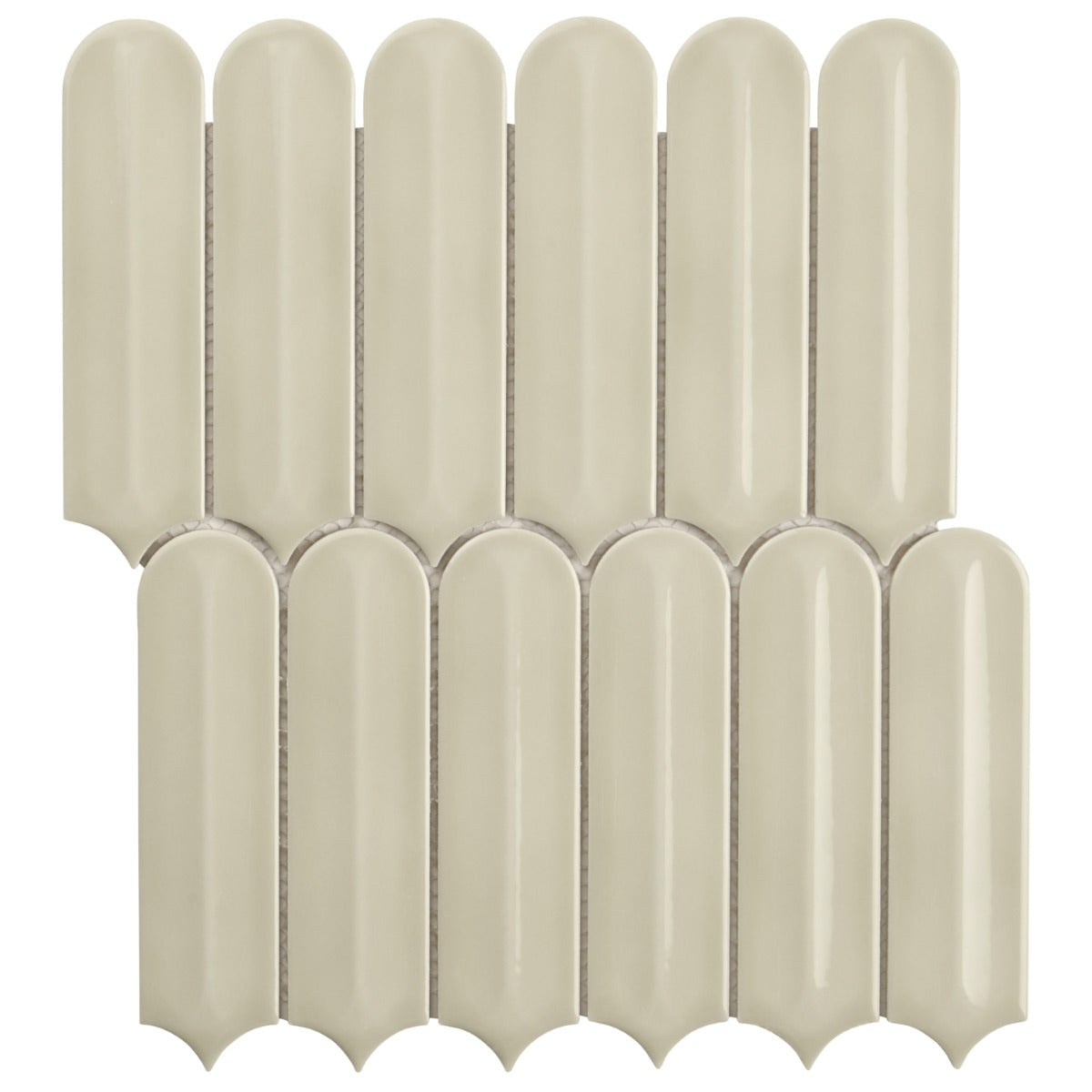 Brookline Feather Celadon Green 2x7 Glossy Ceramic Mosaic Tile