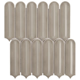 Brookline Feather Warm Gray 2x7 Fish Scale Glossy Ceramic Mosaic Tile