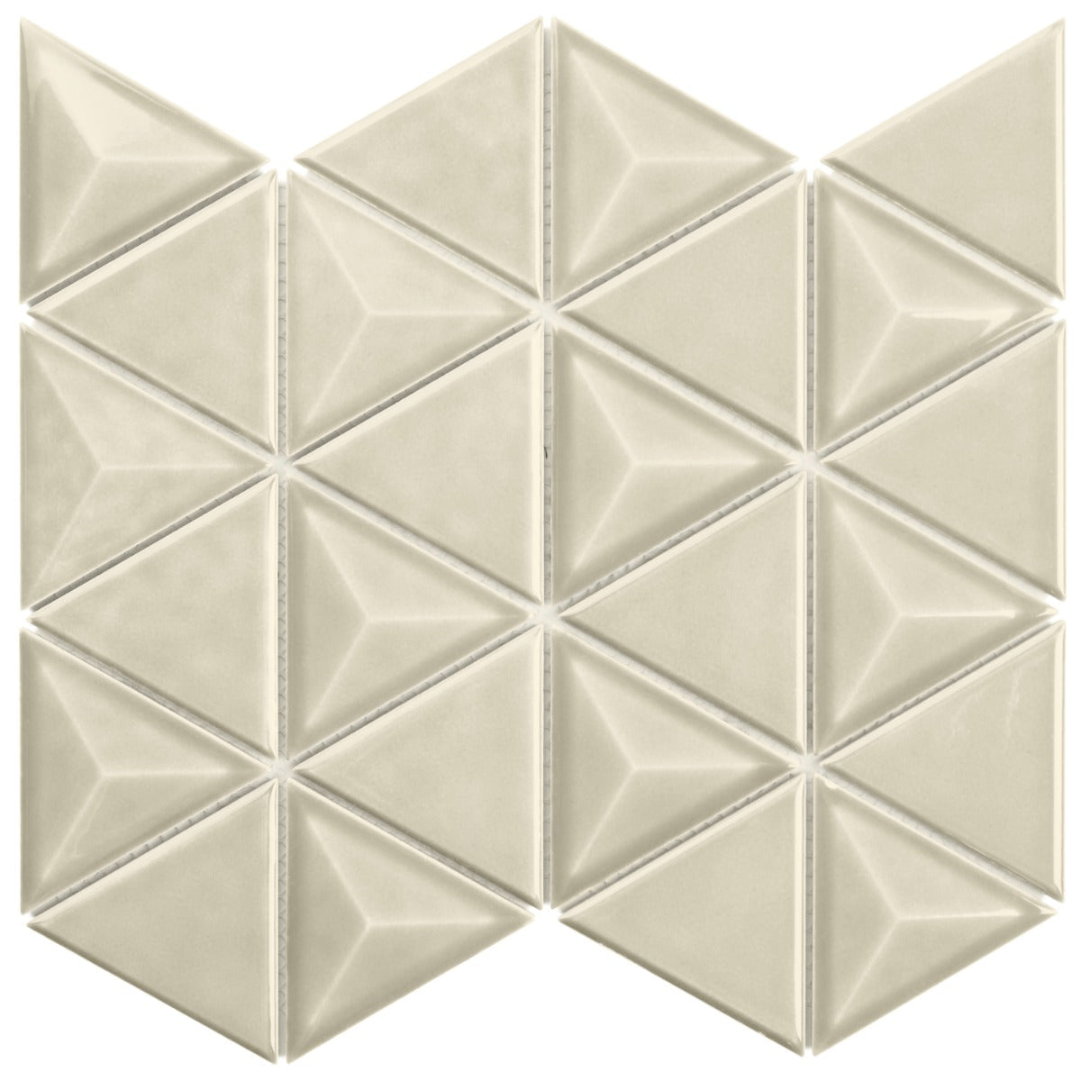 Brookline Triangle Celadon Green 4" Glossy Ceramic Mosaic Tile by Lux Tile
