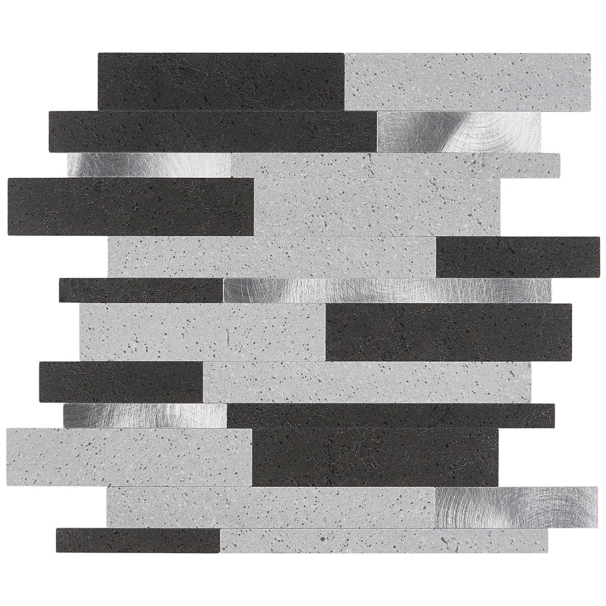 Bond Tile Easy Luxe Metalway Gray 11.81 in. x 11.81 in. SPC Peel and Stick Tile (0.96 Sq. Ft. / Sheet)