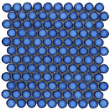 Nirvana Midnight Blue Penny Round Polished Porcelain Mosaic Tile