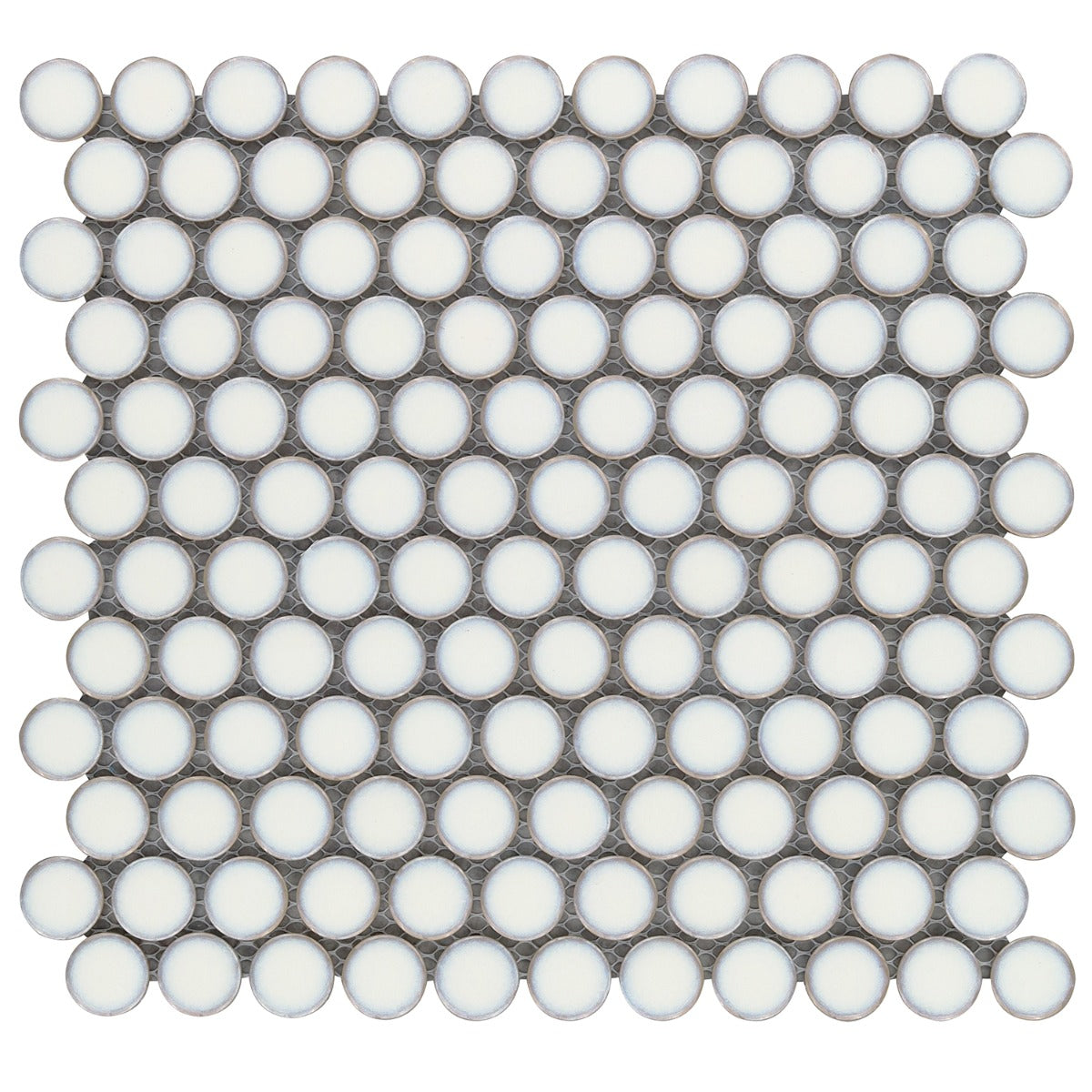 Nirvana Snow White Penny Round Polished Porcelain Mosaic Tile