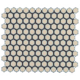 Eden Latte Beige Rimmed Hexagon Polished Porcelain Mosaic Tile