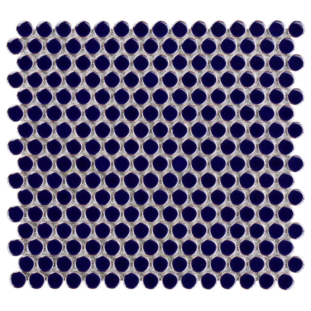 Eden Royal Blue Penny Round Polished Porcelain Mosaic Tile